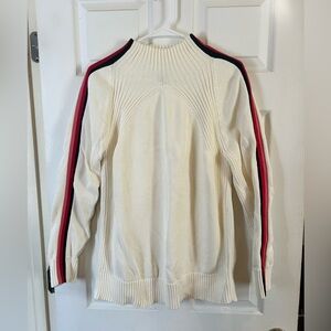 Talbots Women’s Cream Sweater w/Red, Pink & Black Accents size L